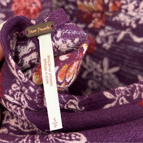 Free People Smooth Talker Boho purple floral dress - Picture 4 of 7